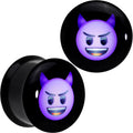 BodyCandy 5/8 Licensed Purple Devil emoji Acrylic Double Flare Plug Set — main product shot