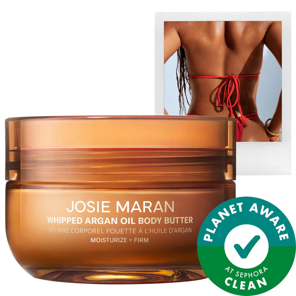 Josie Maran Golden Hour Firming Body Butter - Whipped Argan Oil, Refillable, Natural Fragrance, 48hr Hydration
