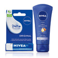 Nivea Winter Skin Care Set: Intense Moisturizing Hand Cream & Shea Butter Lip Balm for Dry Skin Relief - 24 Hour Protection