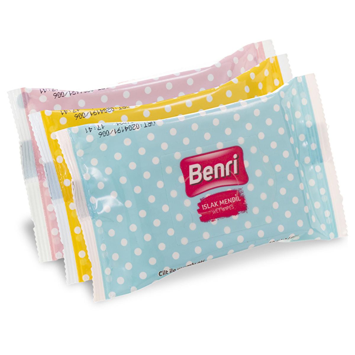Benri Mini Wet Wipes 3-Pack: Paraben-Free, pH Balanced, Perfect for Travel & On-the-Go Cleansing