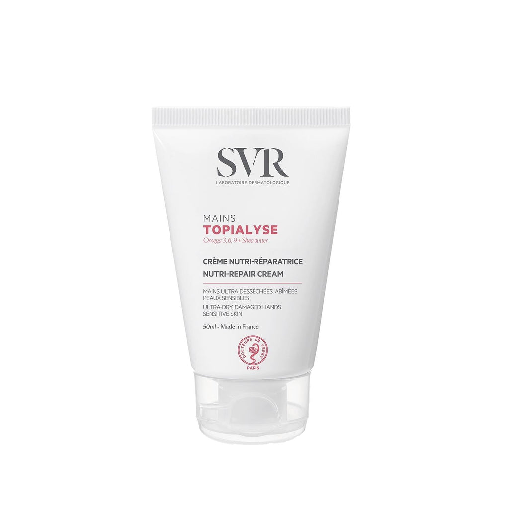 SVR Topialyse Hand Cream 50ml - Moisturizing, Non-Greasy Hand Cream for Dry Skin with Omega 3, 6, 9 & Shea Butter