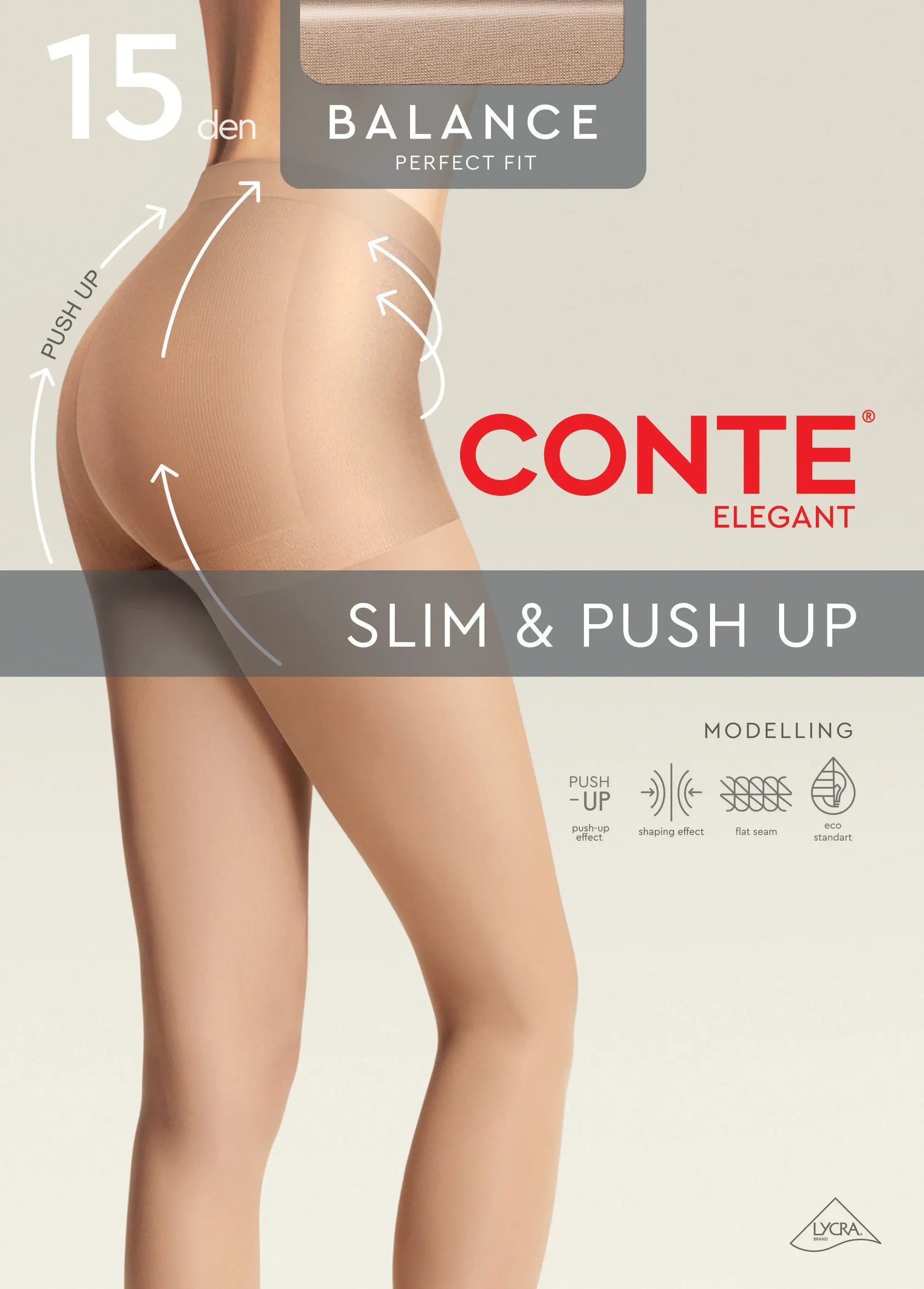 TheRanok.com Tights Conte Balance 15 Den - Push-Up Effect — side view