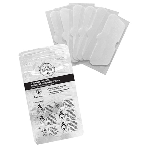Bee Beauty Aloe Vera Blackhead Removal Strips 6-Pack - Soothe & Clarify Skin, Dermatologically Tested