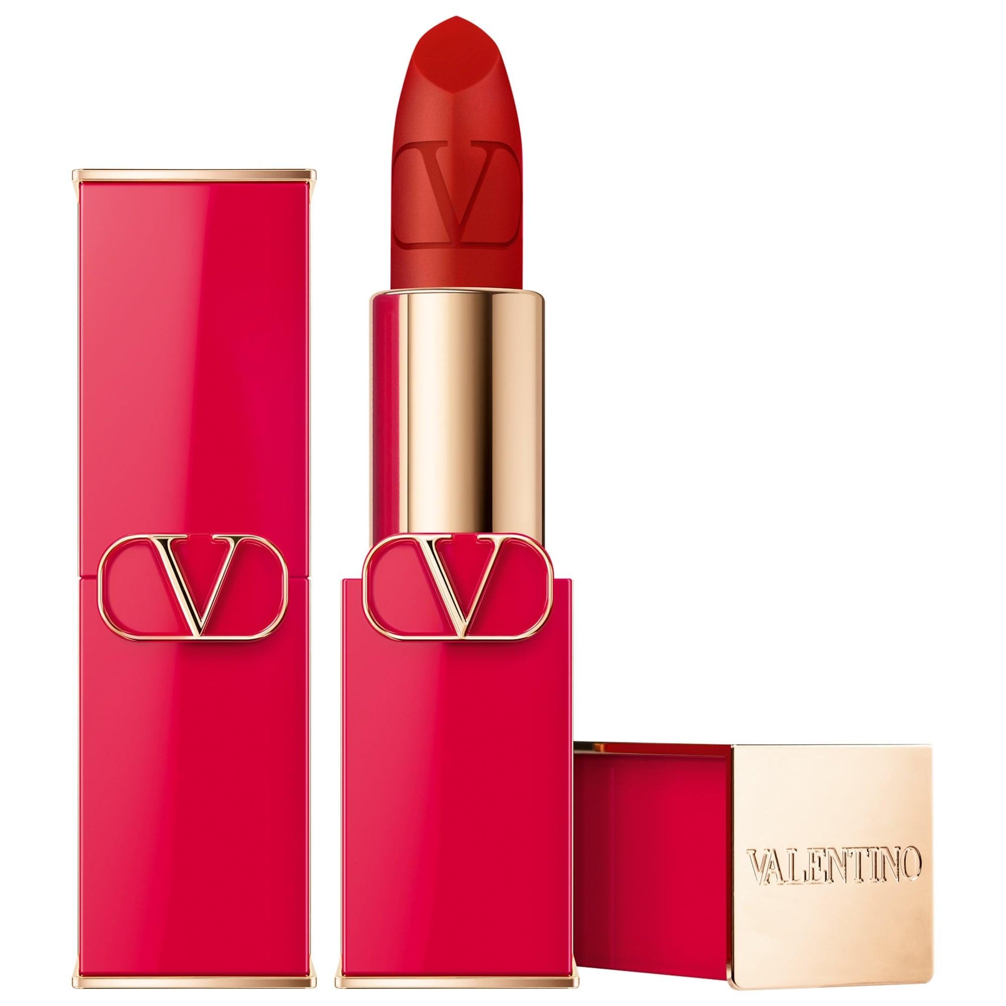 Rosso Valentino Refillable Lipstick - High Pigment, Hydrating, Matte & Satin Finishes