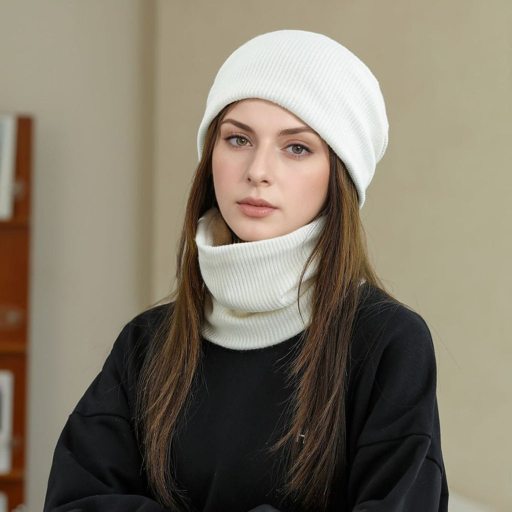 Mariam's Collection Mariam's Collection Warm Knit Beanie with Looped Scarf Set (MAC299) — lifestyle worn / used context