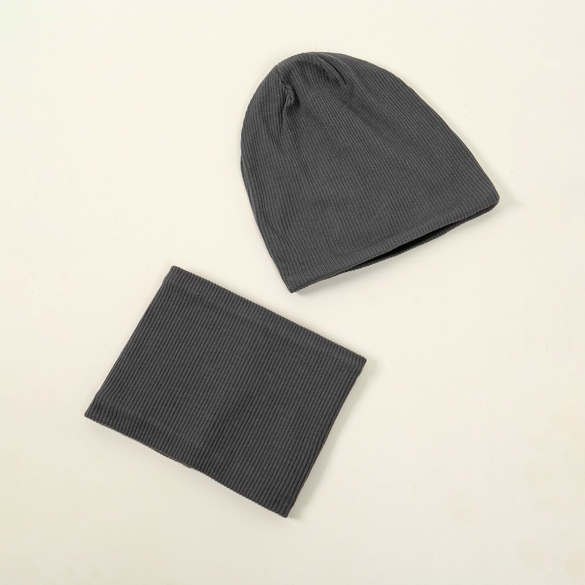 Mariam's Collection Mariam's Collection Warm Knit Beanie with Looped Scarf Set (MAC299) — fabric or material detail