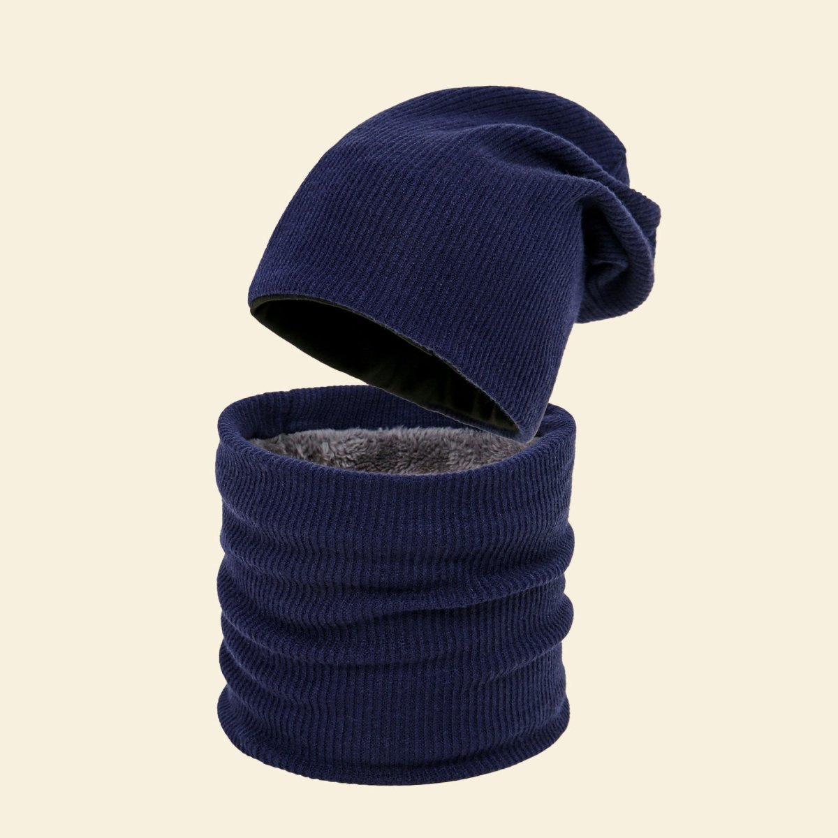 Mariam's Collection Mariam's Collection Warm Knit Beanie with Looped Scarf Set (MAC299) — detail shot 10