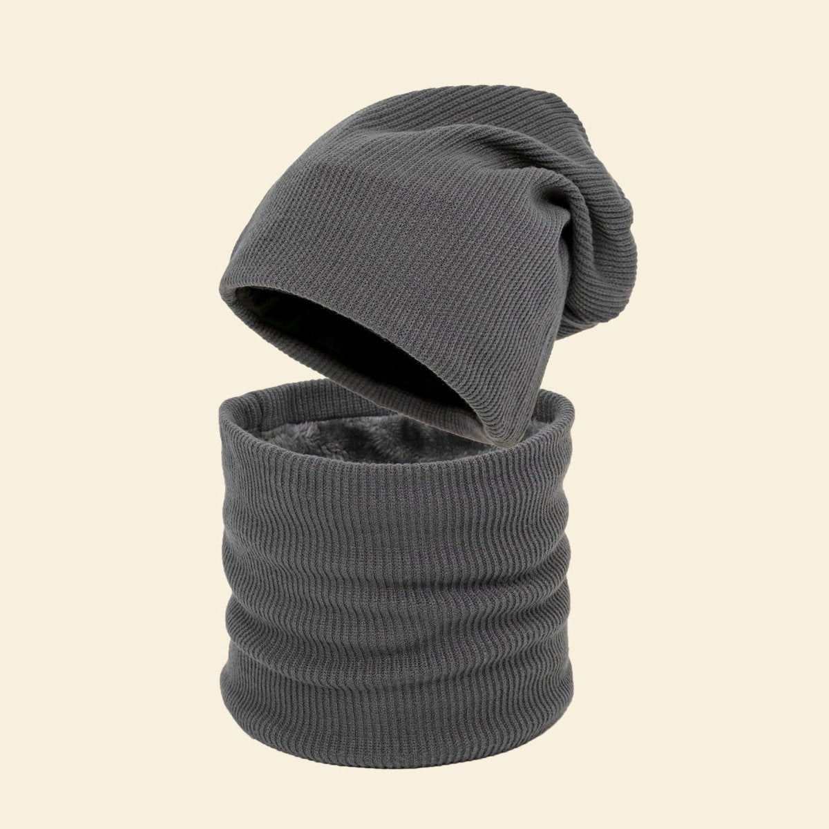 Mariam's Collection Mariam's Collection Warm Knit Beanie with Looped Scarf Set (MAC299) — detail shot 9