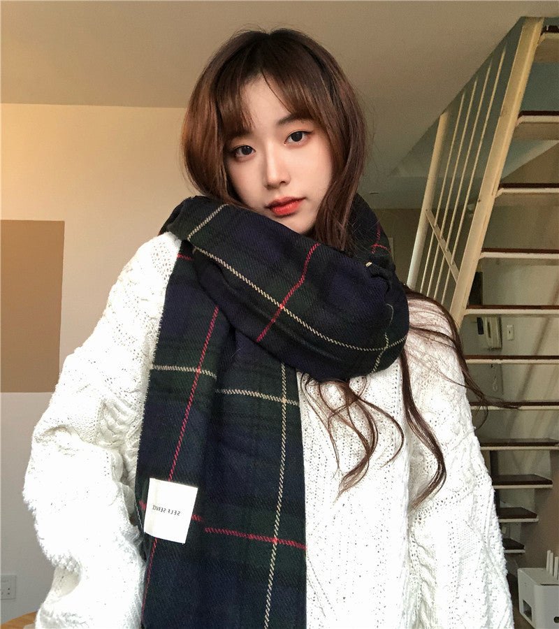 Mariam's Collection Warm Versatile Soft Plaid Scarf with Fringe (MAC333) — detail shot 9