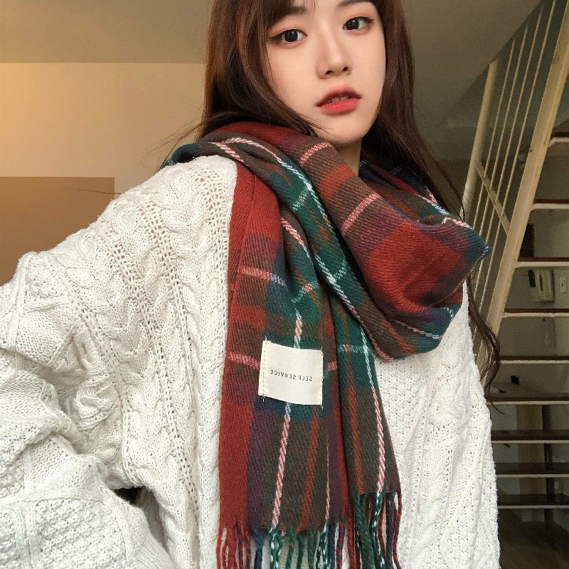 Mariam's Collection Warm Versatile Soft Plaid Scarf with Fringe (MAC333) — product category context