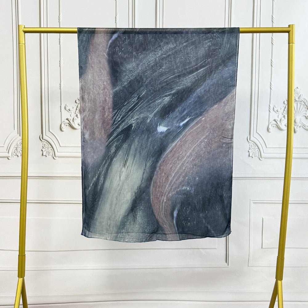 Mariam's Collection Watercolor Artistic Modal Hijab with Painted Floral Motifs (MH144) — size reference