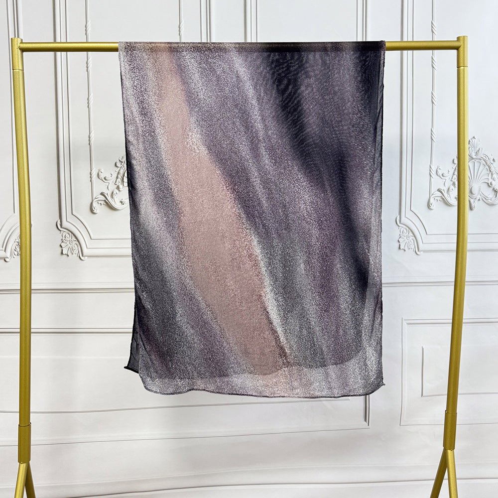 Mariam's Collection Watercolor Artistic Modal Hijab with Painted Floral Motifs (MH144) — color detail