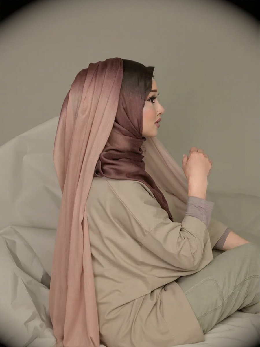 Mariam's Collection Watercolor Artistic Modal Hijab with Painted Floral Motifs (MH144) — detail shot 7