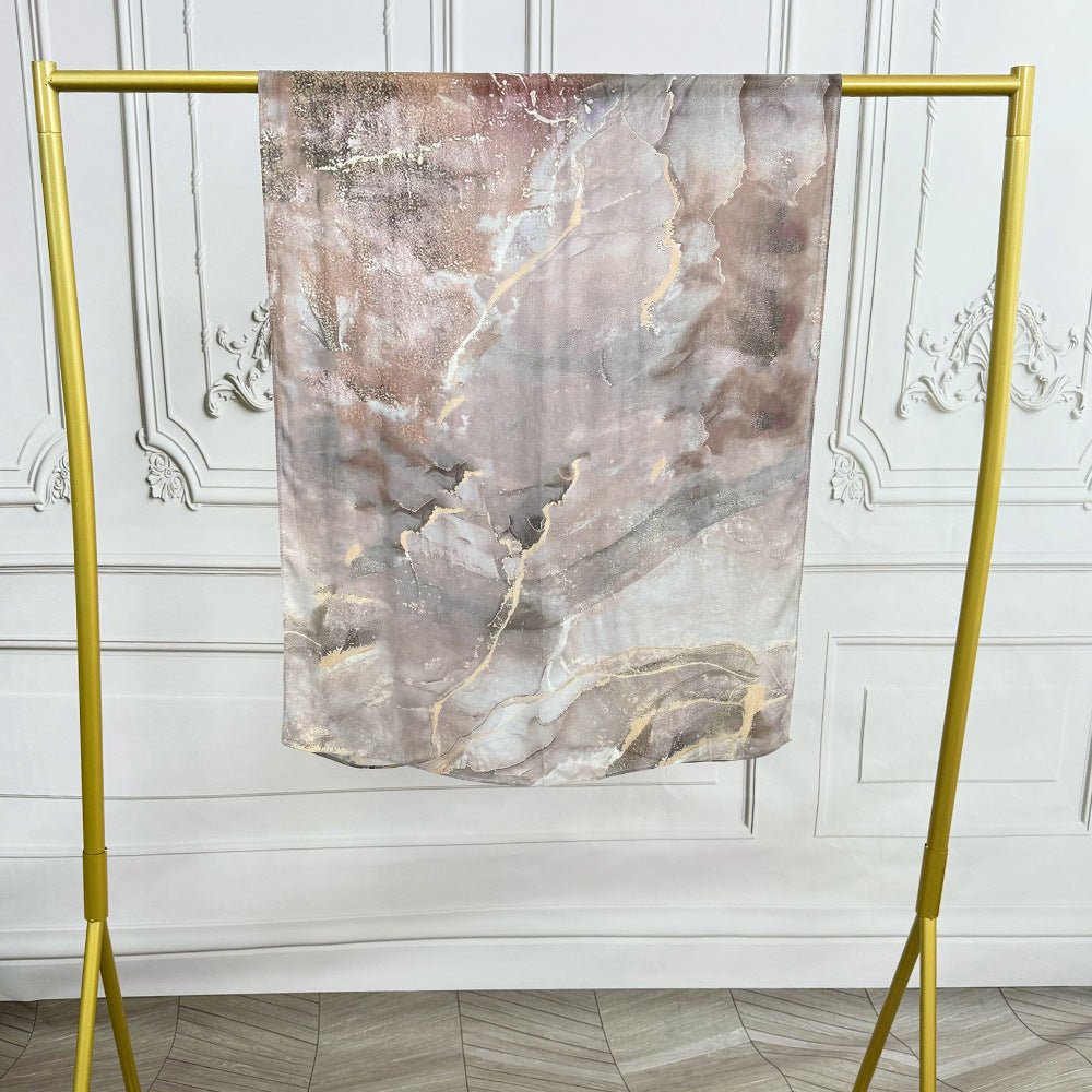 Mariam's Collection Watercolor Artistic Modal Hijab with Painted Floral Motifs (MH144) — feature highlight
