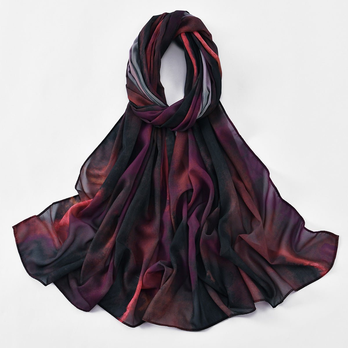 Mariam's Collection Mariam's Collection Watercolor Artistry Ethereal Print Hijab (MH176) — detail shot 7