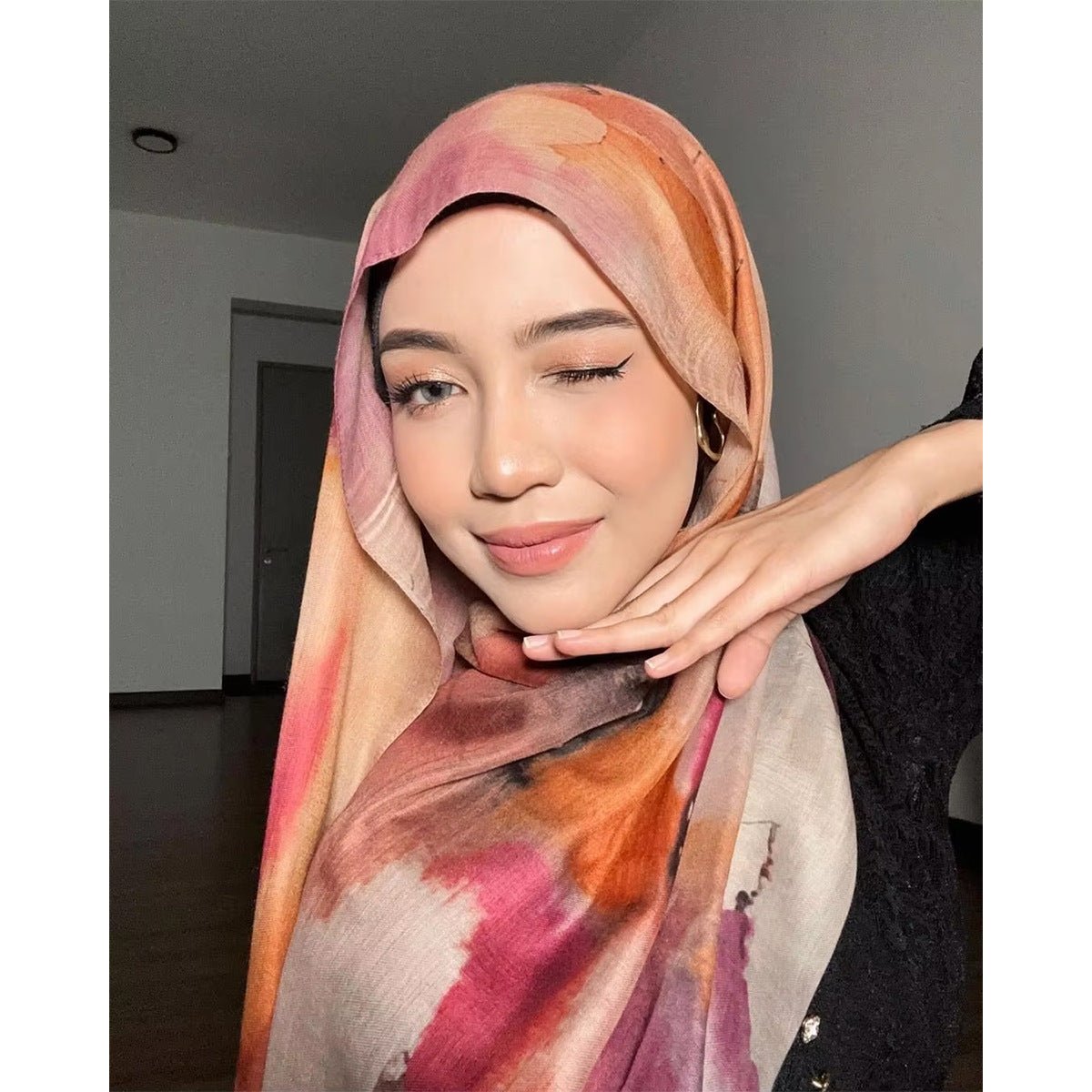 Mariam's Collection Watercolour Floral  Printed Hijab (MH103) — product category context