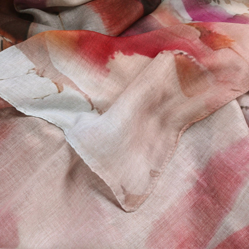 Mariam's Collection Watercolour Floral  Printed Hijab (MH103) — Mariam's Collection branding close-up