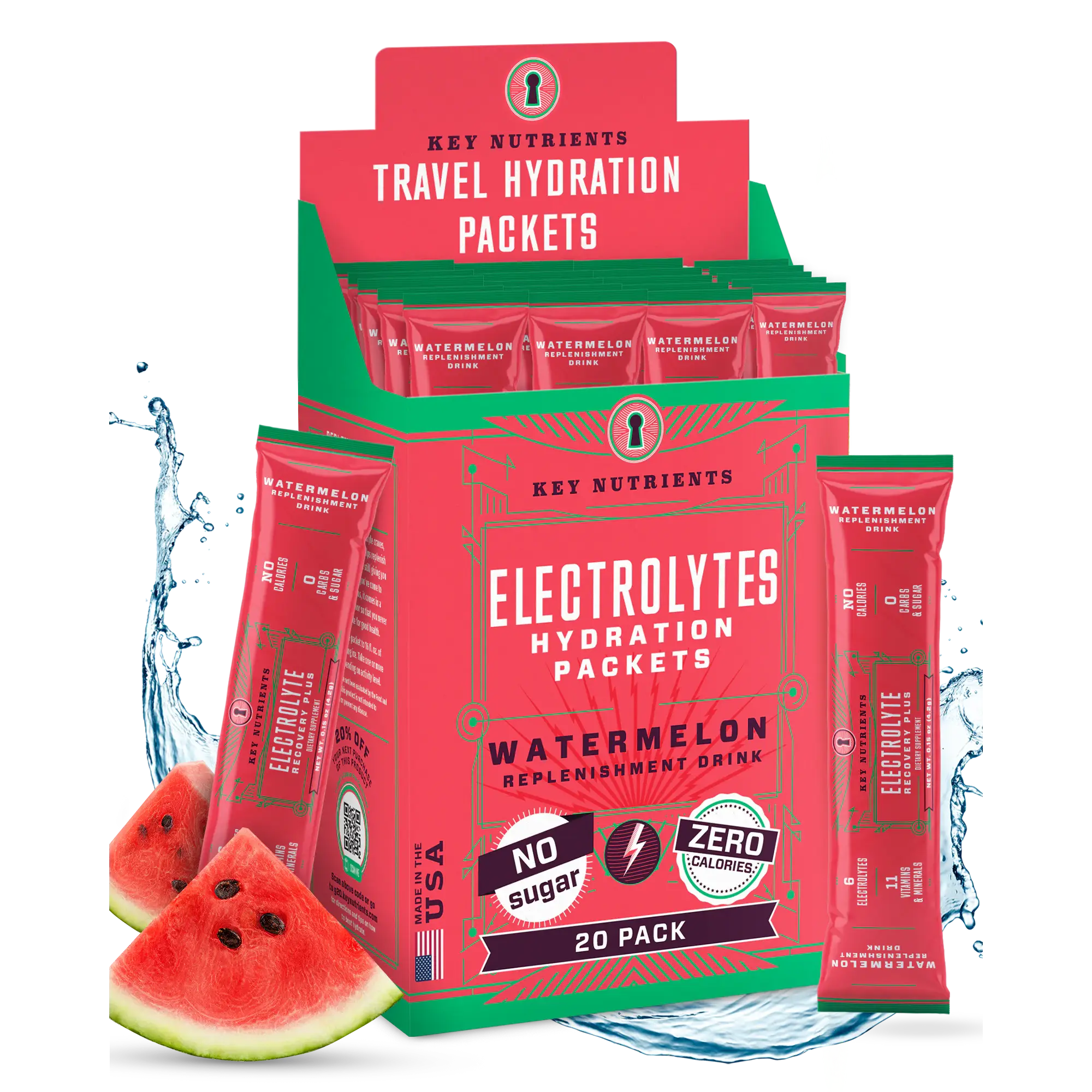 Key Nutrients Electrolyte Recovery Plus Powder (Sugar-Free) — flat-lay composition