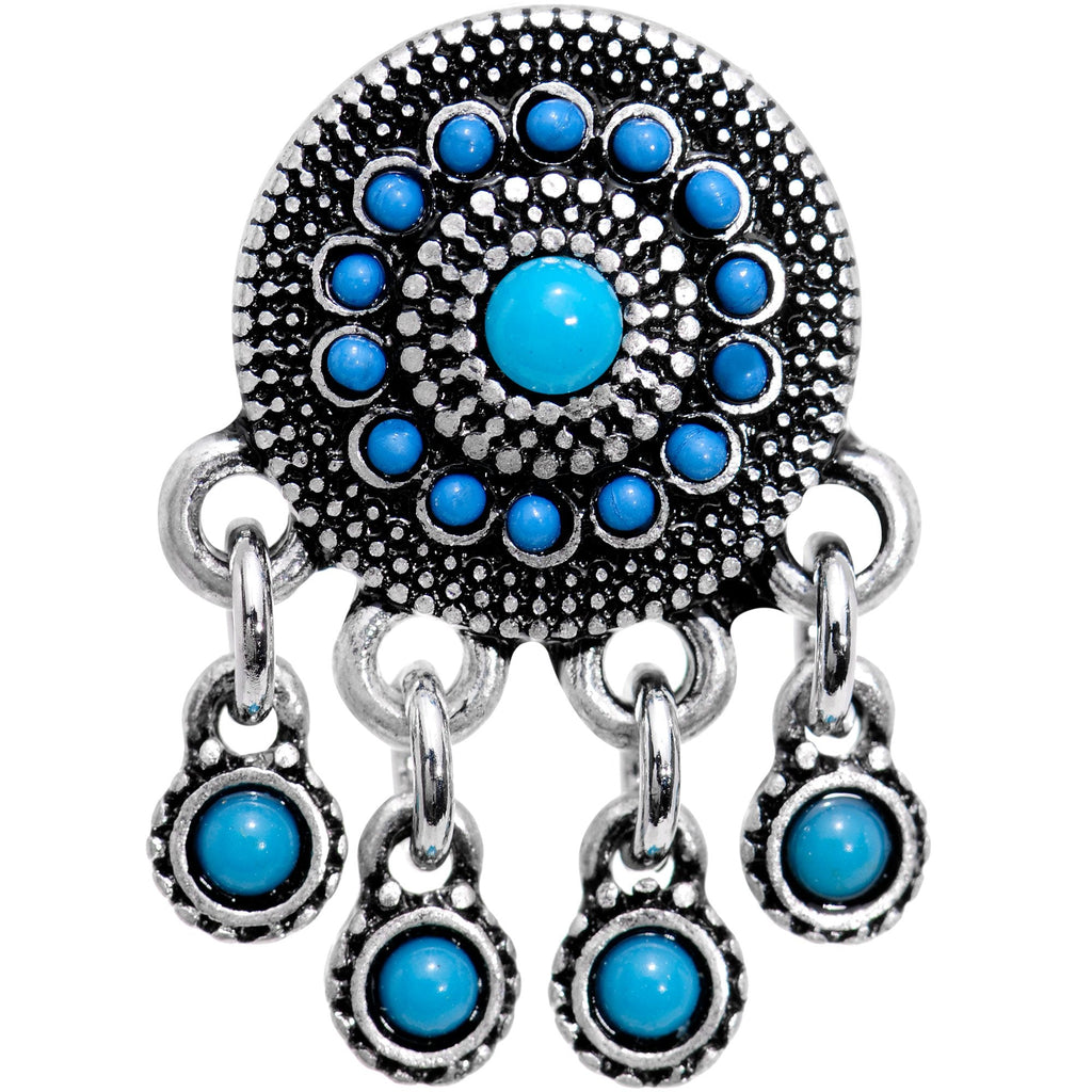 BodyCandy Southwest Blue Drum Dreamcatcher Dangle Double Flare Plug Set 6mm to 25mm — lifestyle context