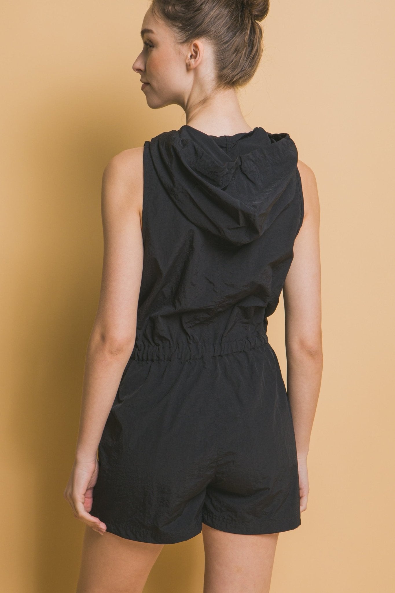 Waverly Windbreaker Romper With Elastic Waistband
