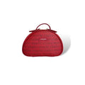 Marie Claire July Red Cosmetic Bag: Stylish Faux Leather Travel Makeup Bag for Women - Compact, Monogrammed & Easy Carry