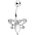 BodyCandy White Gem Honey Butterfly Belly Ring — main product shot