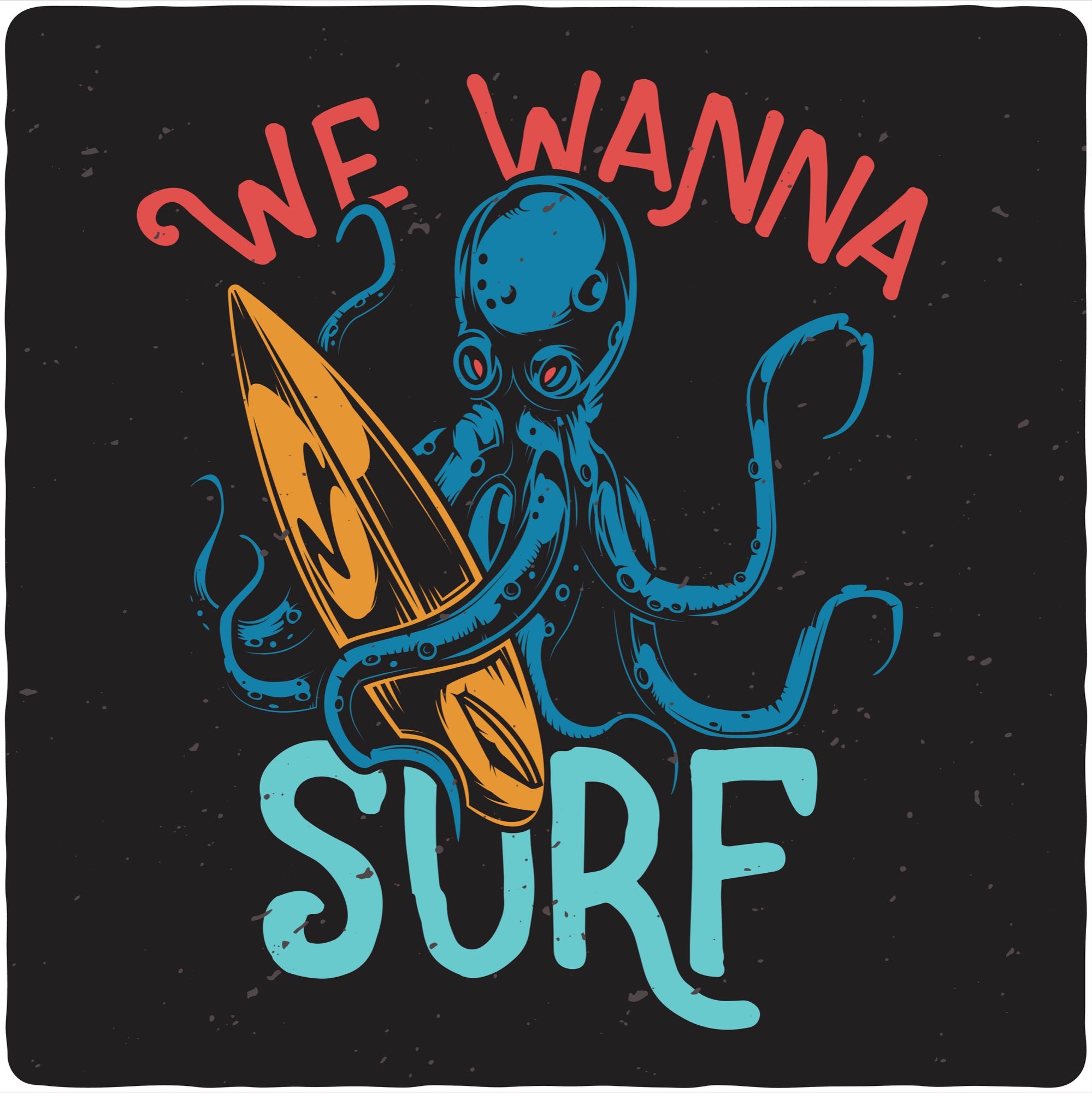Spun Bamboo We Wanna Surf Men's Bamboo Viscose/Organic Cotton Short Sleeve Graphic T-Shirt — detail close-up