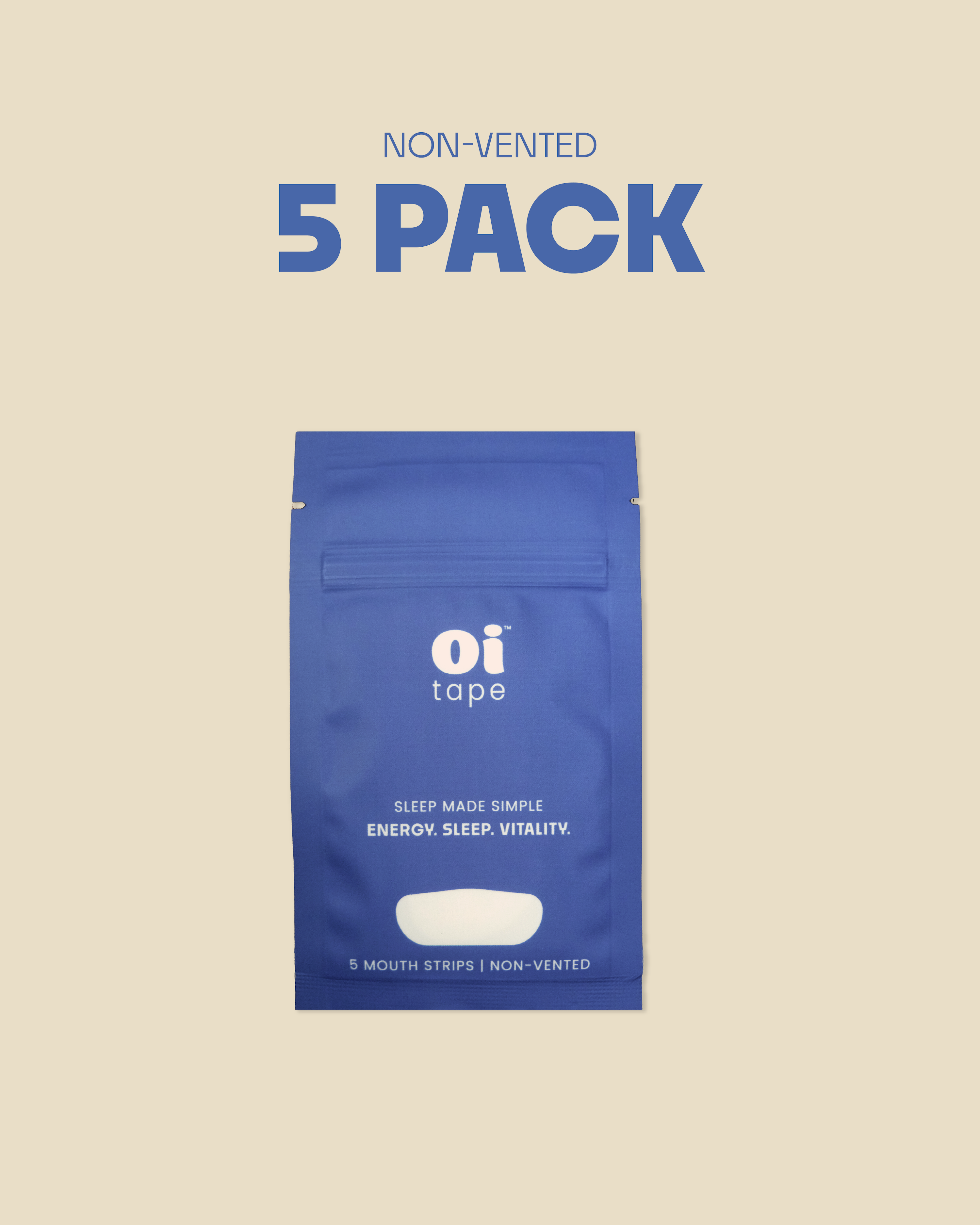 oi tape Non-Vented Mouth Tape Sample 5-Pack — packaged 5-pack product shot