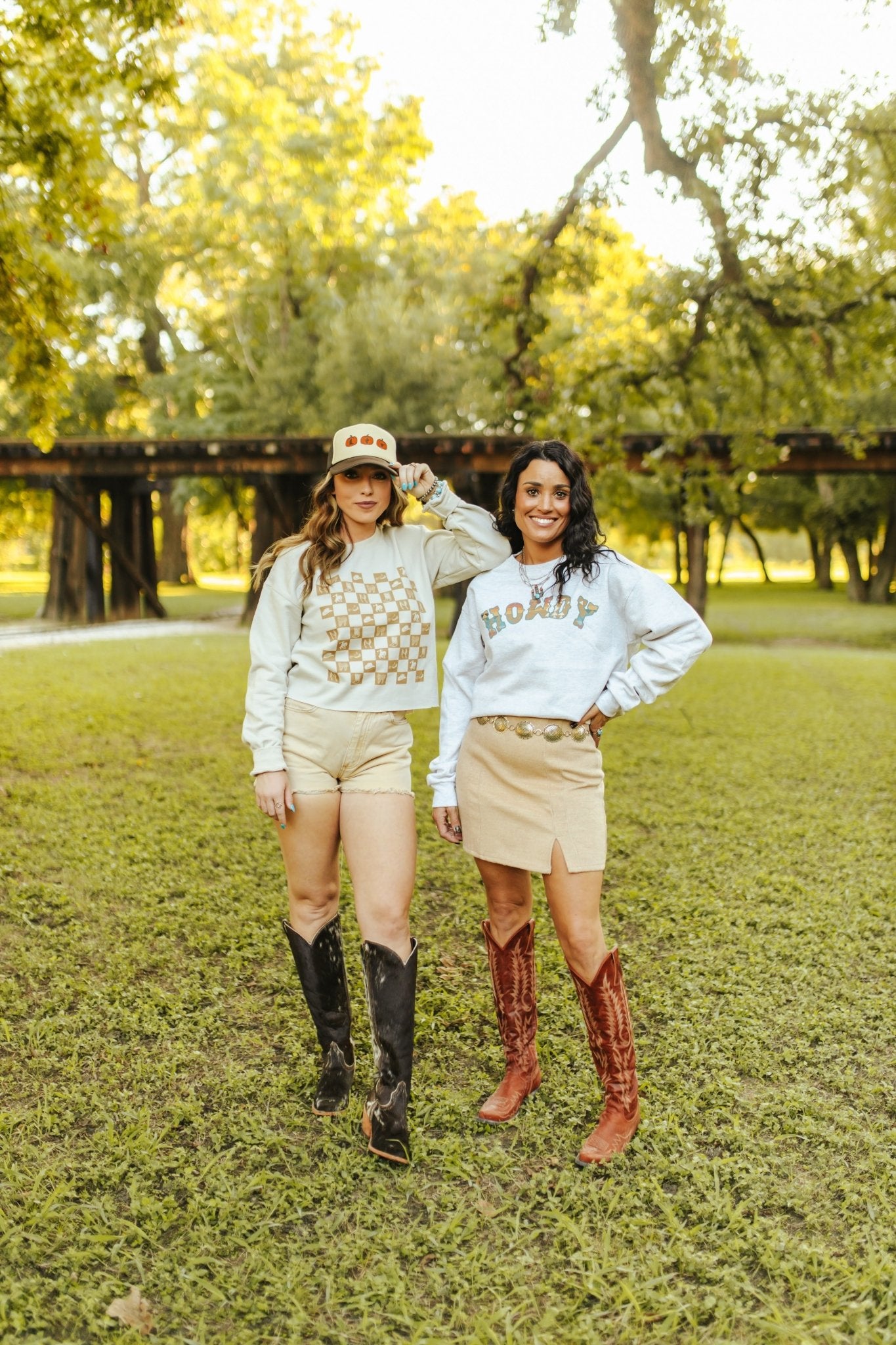 Wild Junkie Western Checkers Raw Crop Graphic — Wild Junkie branding close-up
