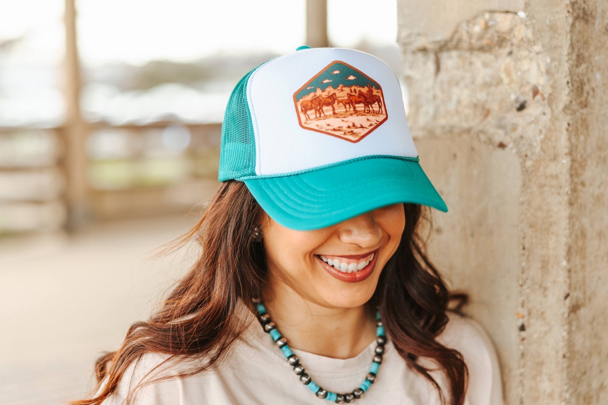 Wild Junkie Western Horses Trucker Hat — main product shot