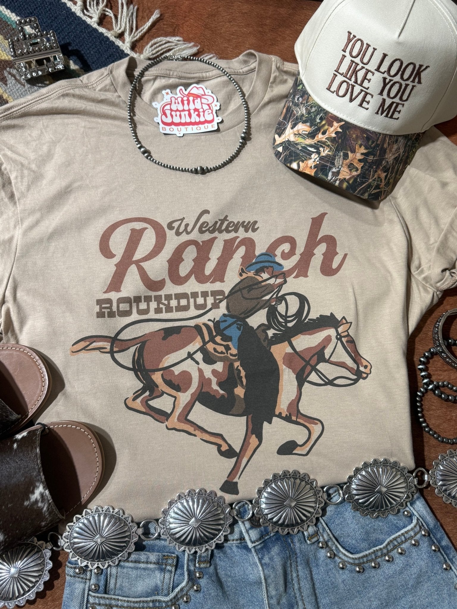 Wild Junkie Western Ranch Round Up Graphic Tee — main product shot