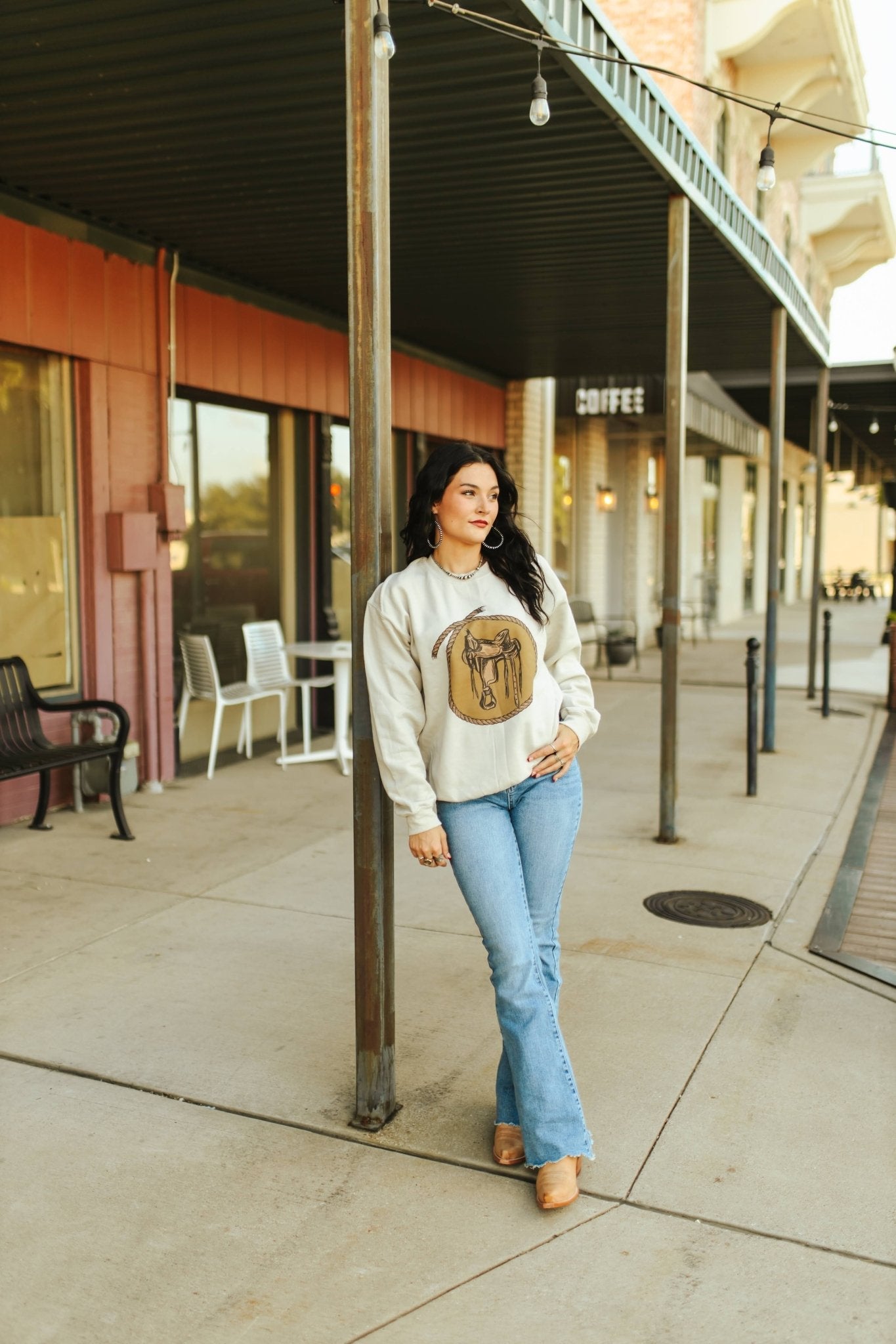Wild Junkie Western Saddle Graphic Sweatshirt — side view