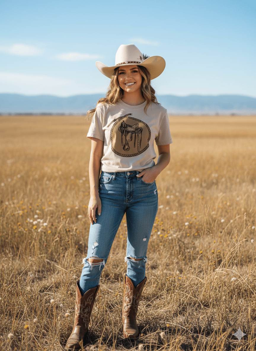 Wild Junkie Western Saddle Graphic Tee — graphic tees category context