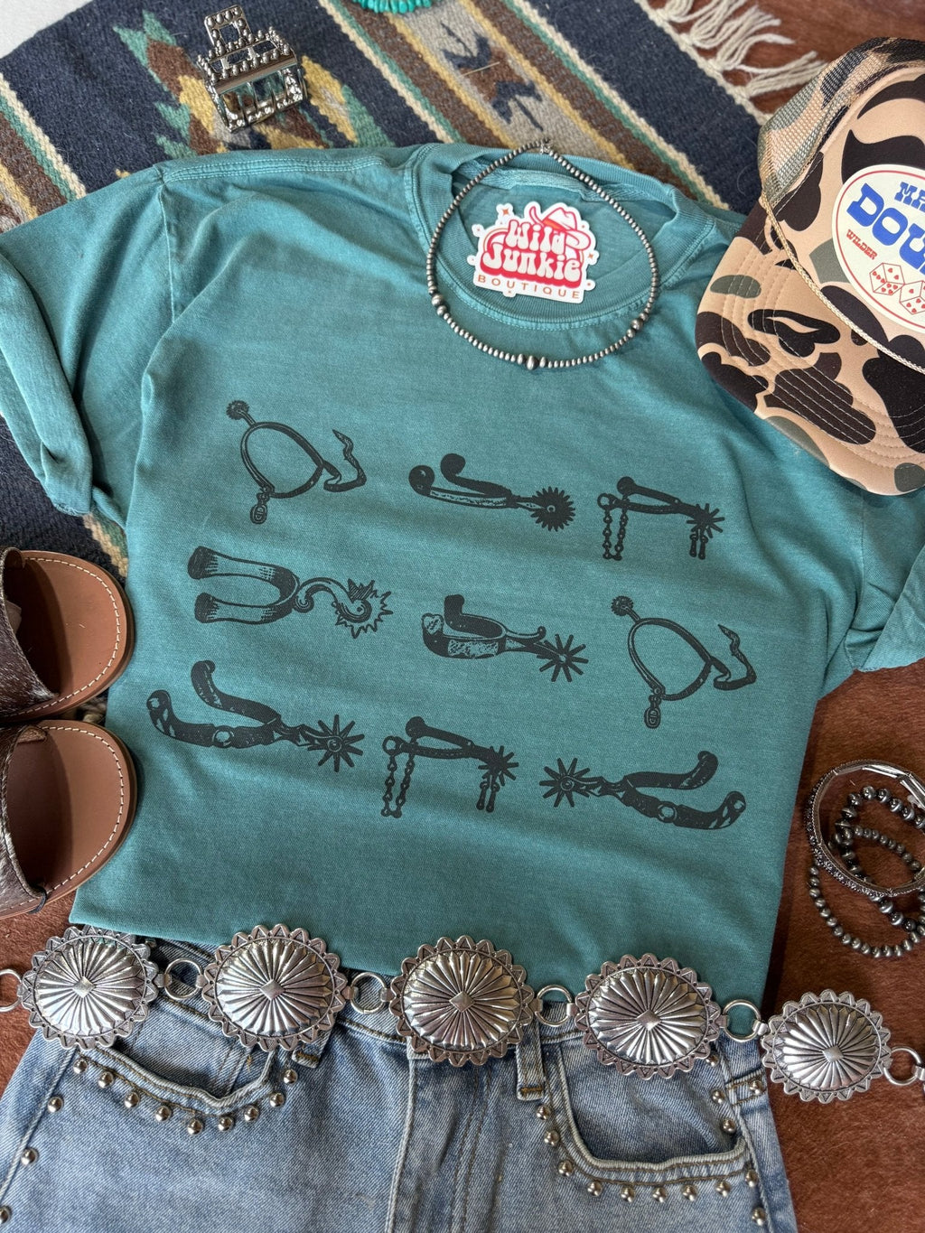 Wild Junkie Western Spurs Graphic Tee — construction detail