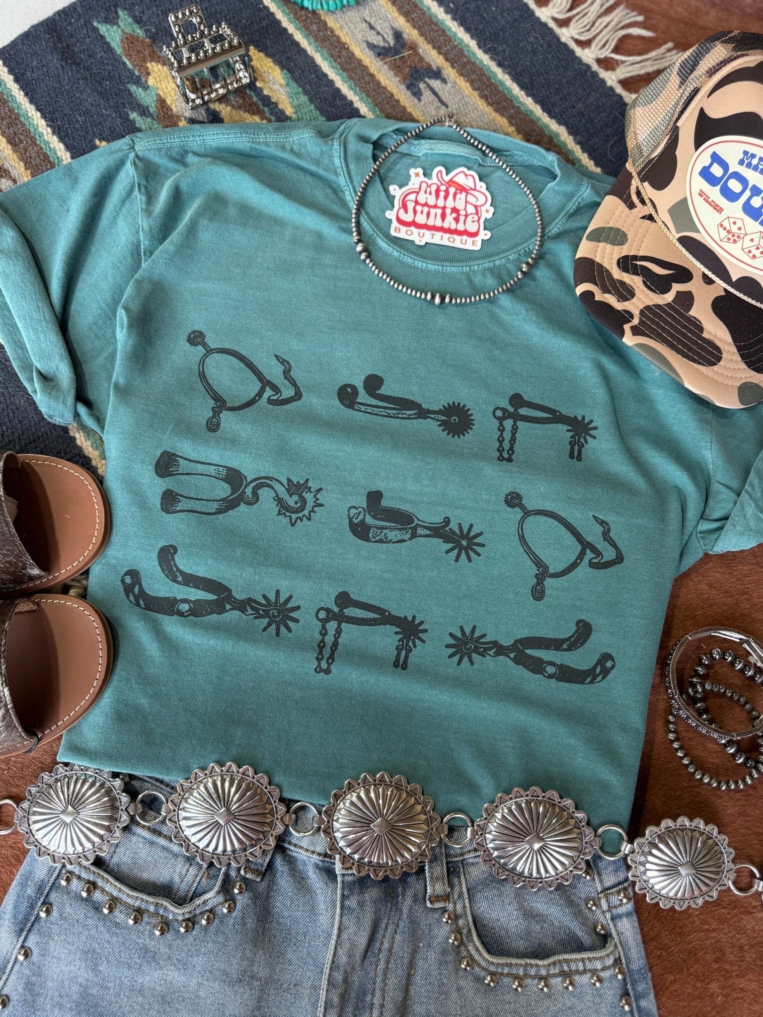 Wild Junkie Western Spurs Graphic Tee — construction detail