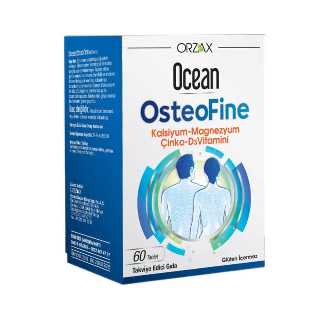 Ocean OsteoFine Dietary Supplement - Calcium Magnesium Zinc with Vitamin D3 for Bone Health - 60 Tablets