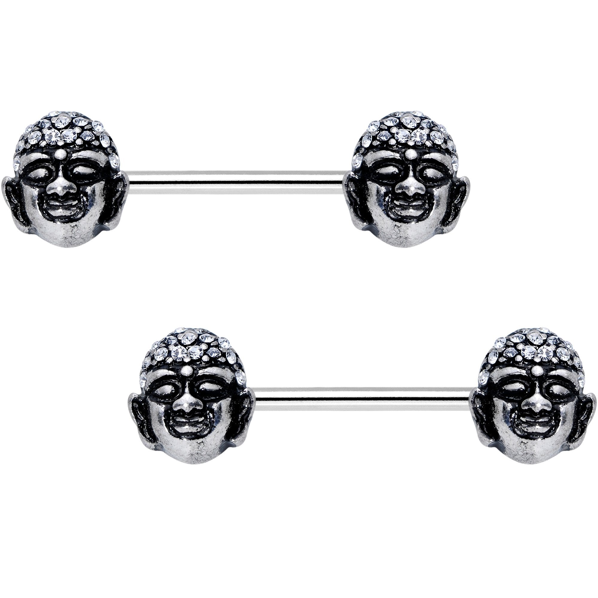 BodyCandy Expanding Buddha Brain Barbell Nipple Ring Set — main product shot