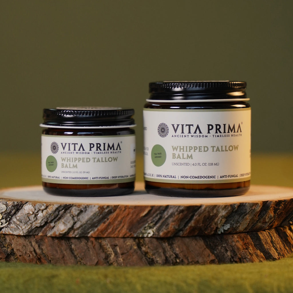 Vita Prima Whipped Tallow Balm — applied to face demo