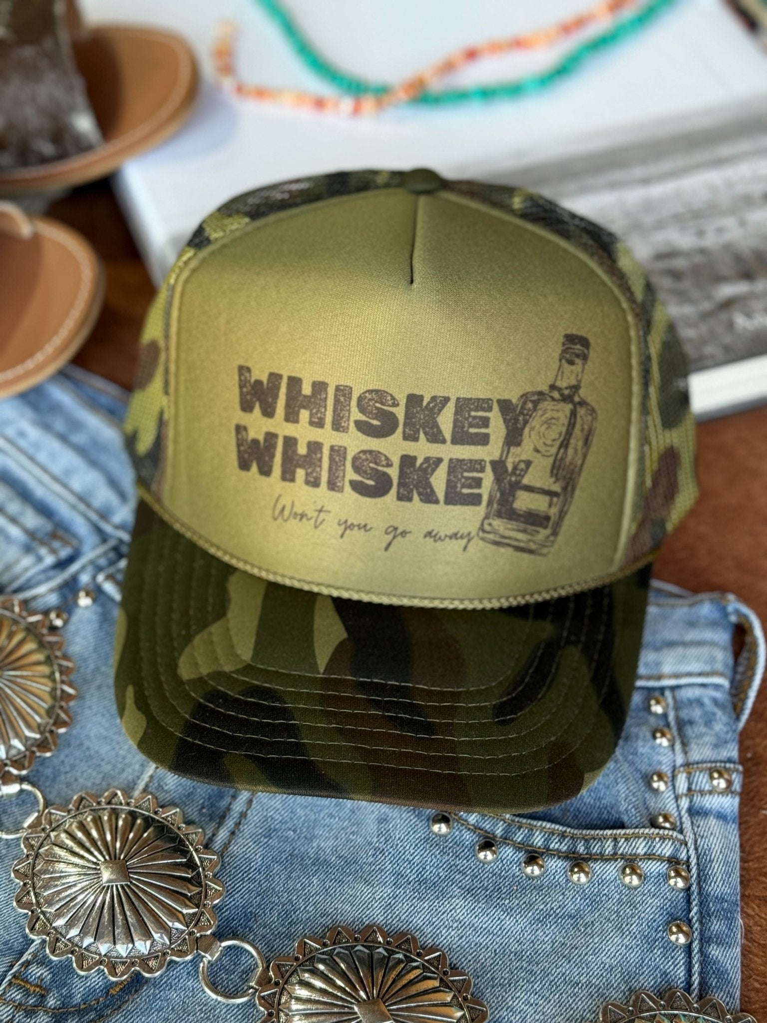 Wild Junkie Whiskey Whiskey Trucker Hat — main product shot