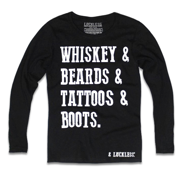 Luckless Outfitters Whiskey And Beards Long Sleeve — main product shot