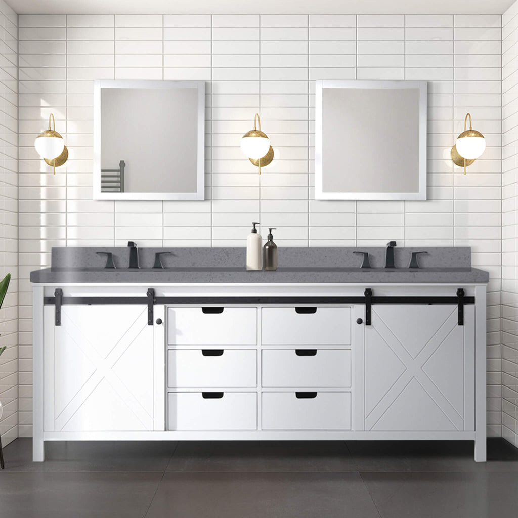Nuvia White Bathroom Vanity With Gray Quartz Top And Faucet Set (SAK40685) – SAKSBY WHOLESALE