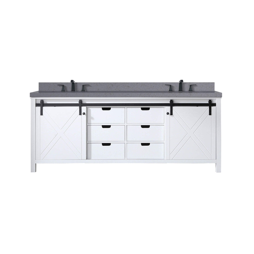 Nuvia White Bathroom Vanity With Gray Quartz Top And Faucet Set (SAK40685) – SAKSBY WHOLESALE, view 4