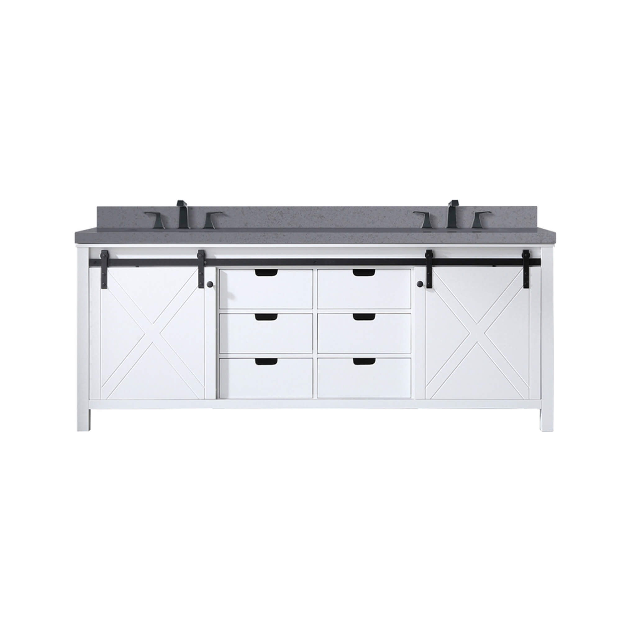 Nuvia White Bathroom Vanity With Gray Quartz Top And Faucet Set (SAK40685) – SAKSBY WHOLESALE, view 4
