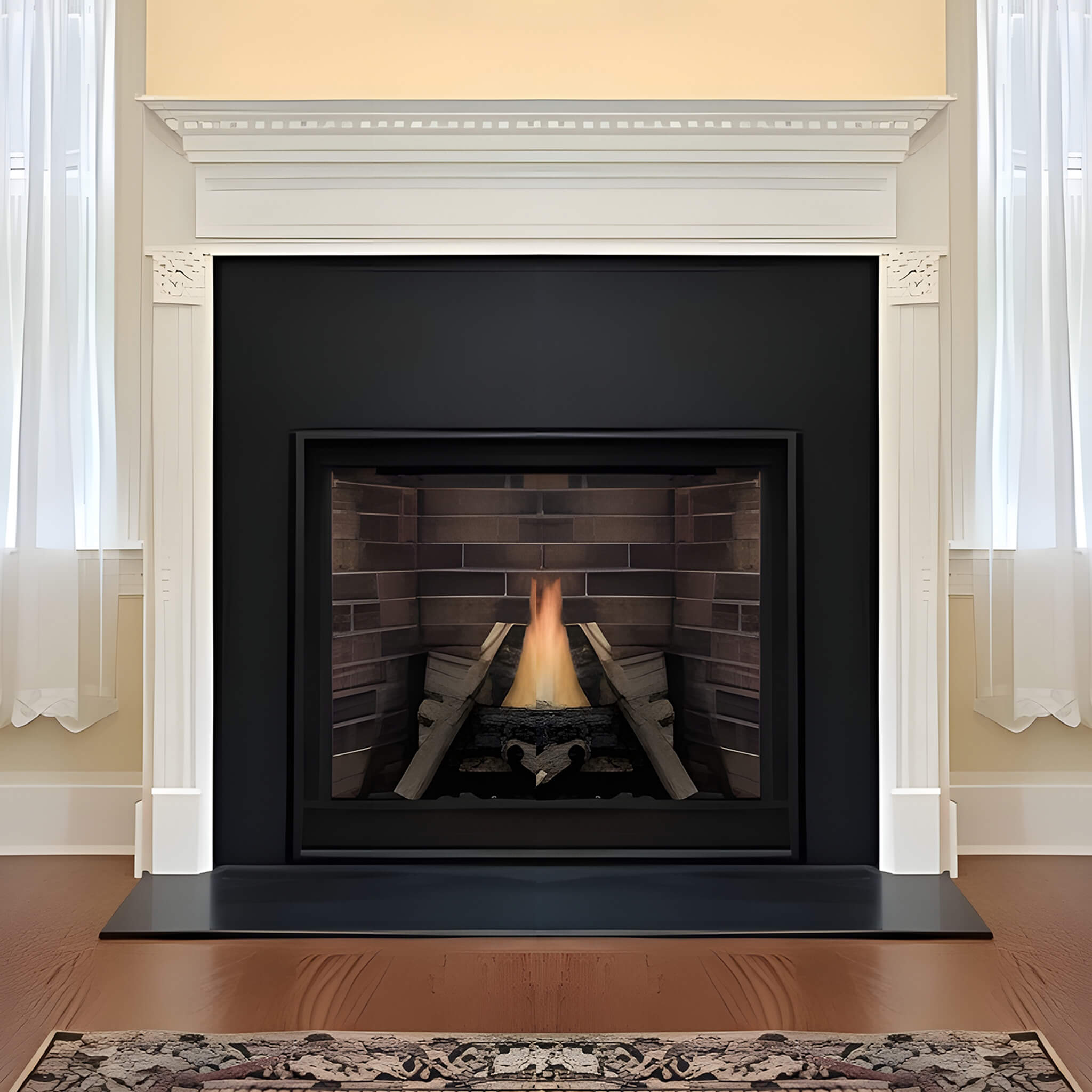 White Mountain Hearth (Empire) Tahoe 36-Inch Clean Face Direct Vent Natural Gas Traditional Premium Fireplace [DVCP36BP30N/70