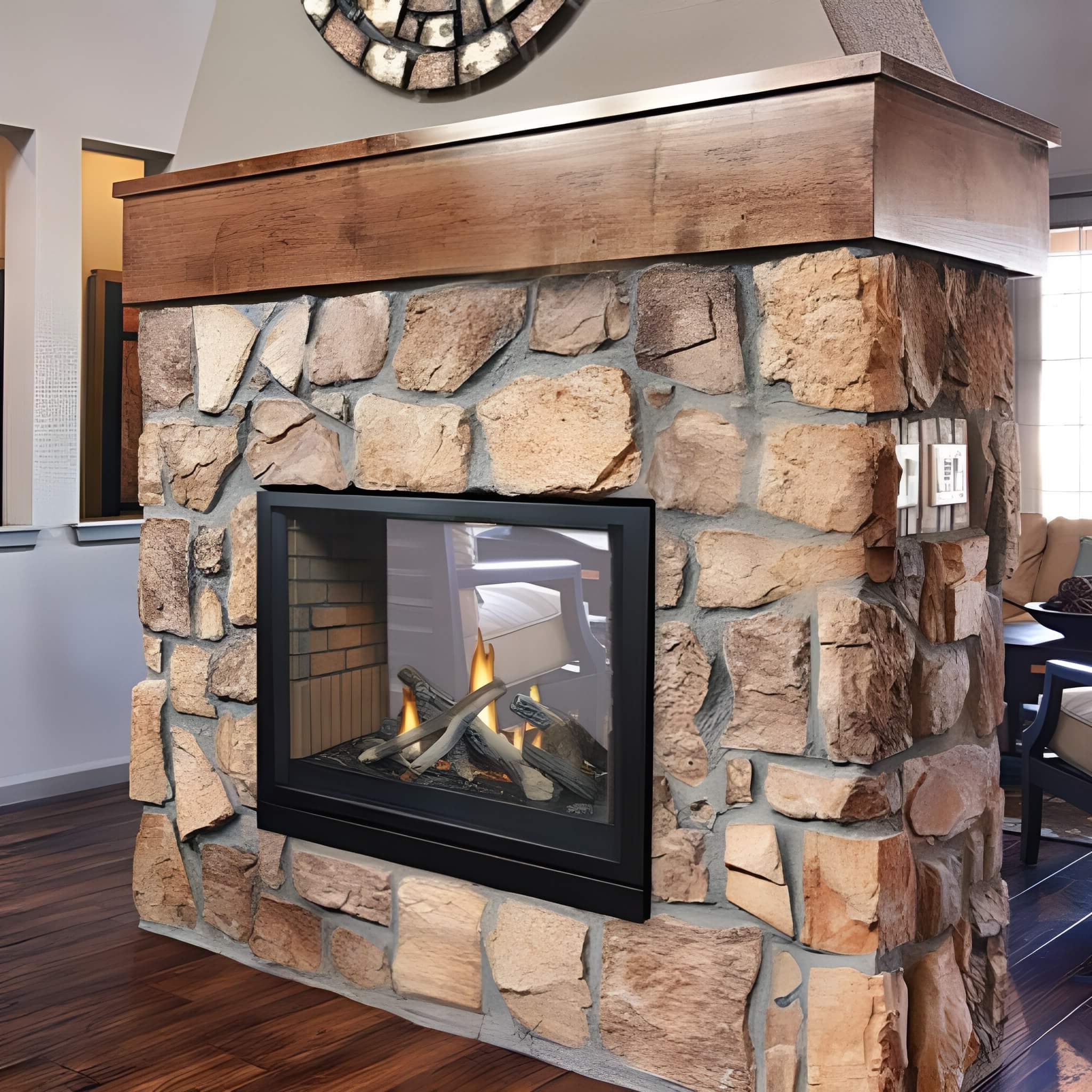 White Mountain Hearth (Empire) Tahoe 36-Inch Clean Face Direct Vent See Through Propane Fireplace [DVCP36SP30P] (SAK46091) – 