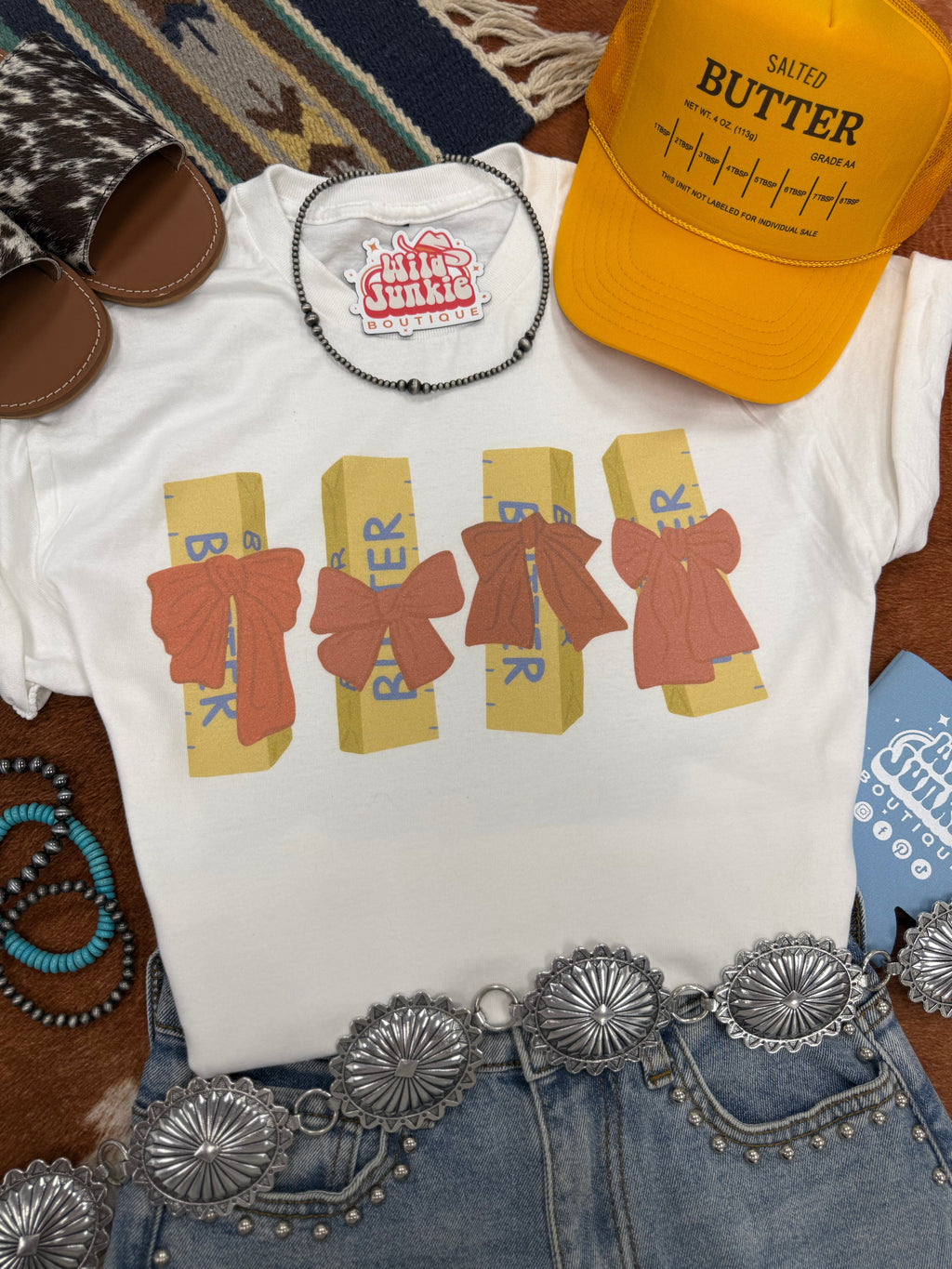 Wild Junkie Bow Butter Sticks Graphic Tee — main product shot