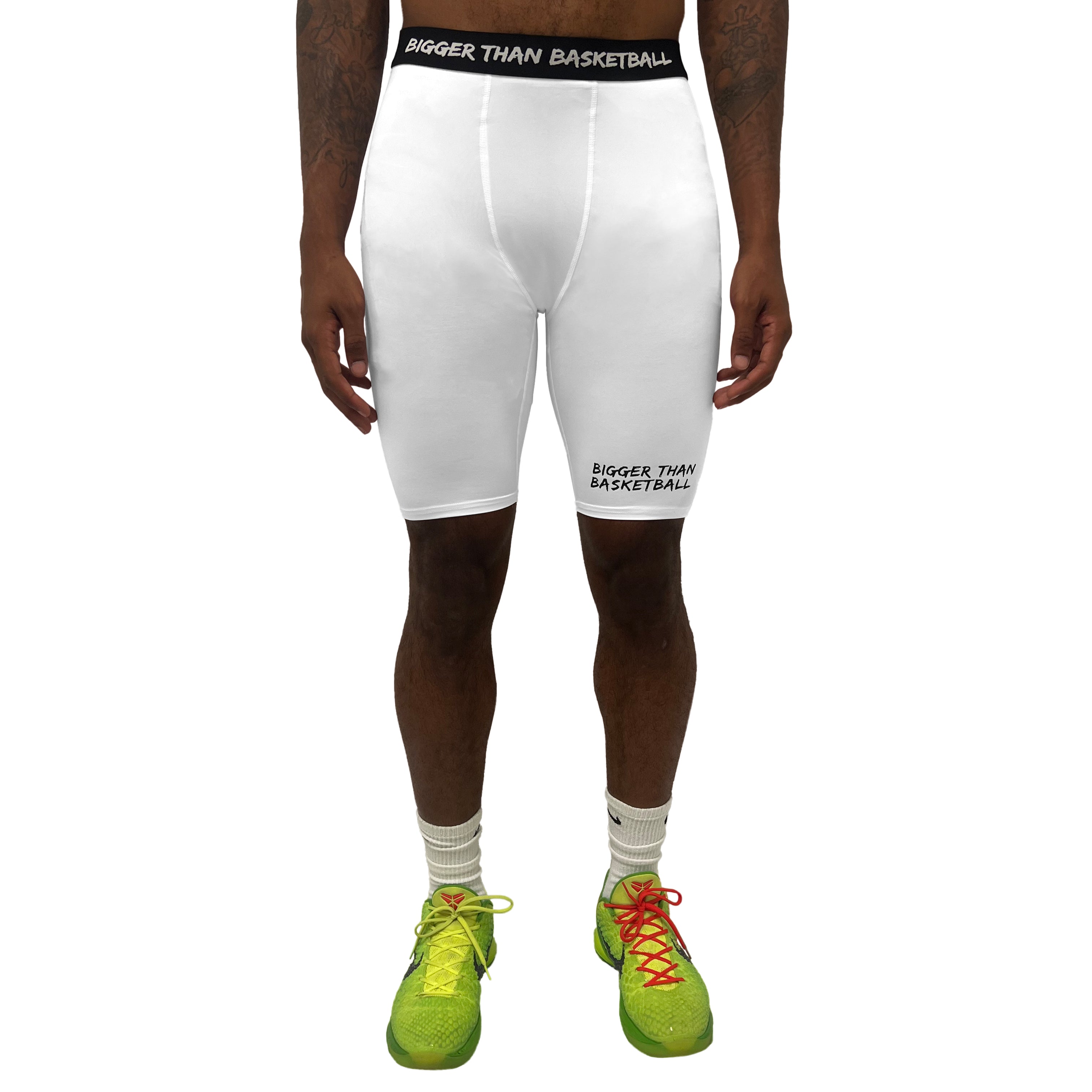 Bigger Than Basketball Performance Compression Underwear - White — White detail