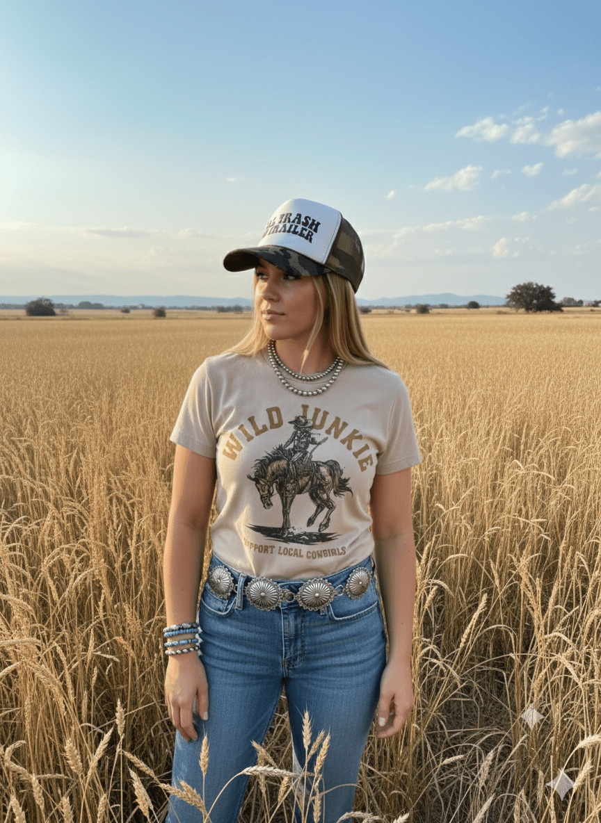 Wild Junkie Wild Junkie Cowgirl Graphic Tee — construction detail