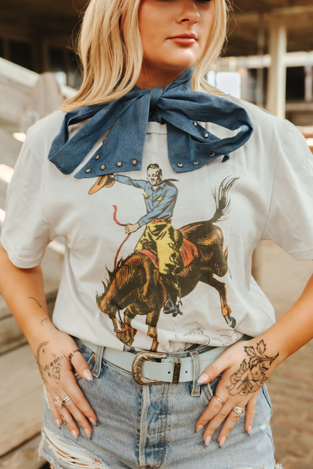 Wild Junkie Wild Rider Graphic Tee — construction detail