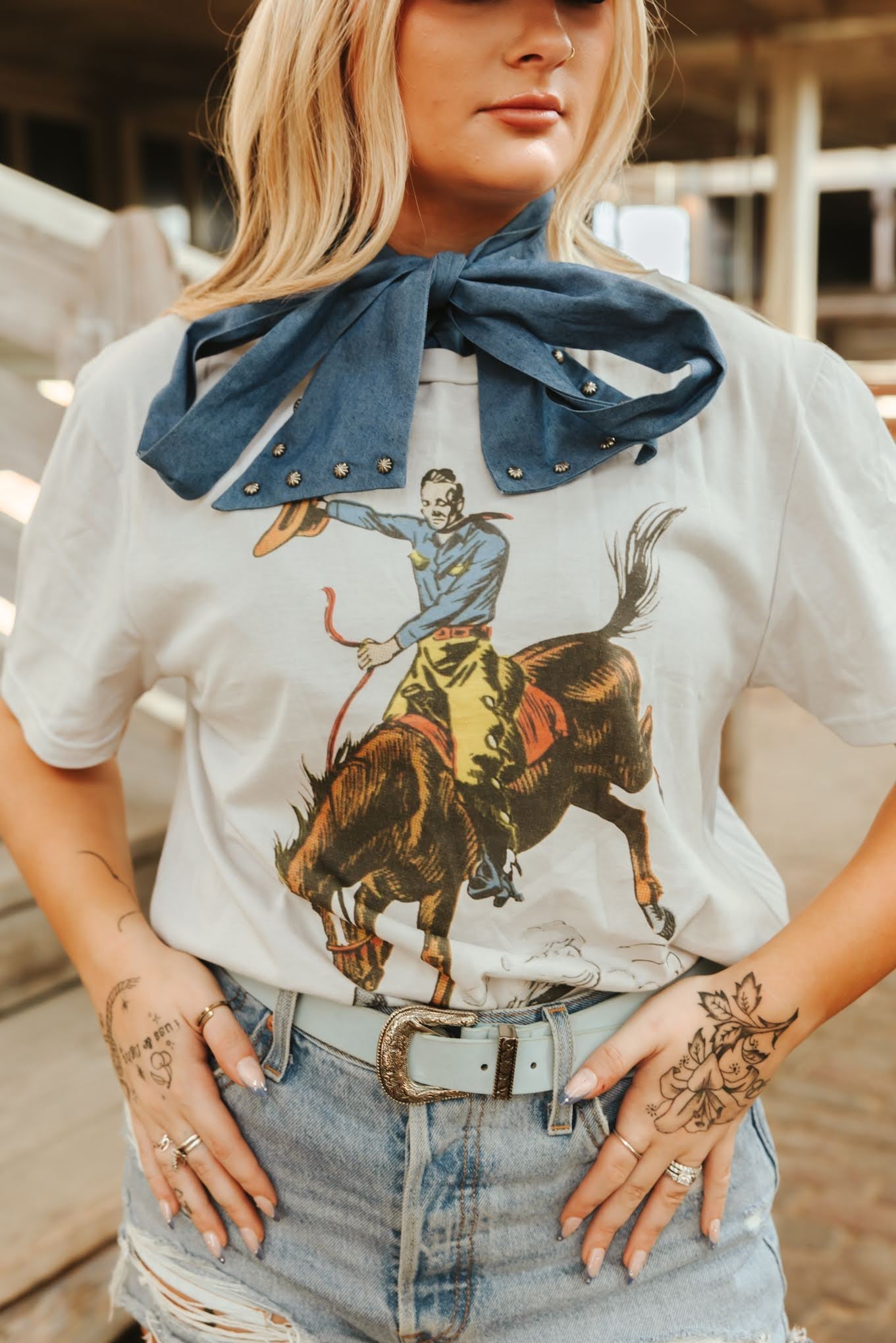 Wild Junkie Wild Rider Graphic Tee — construction detail